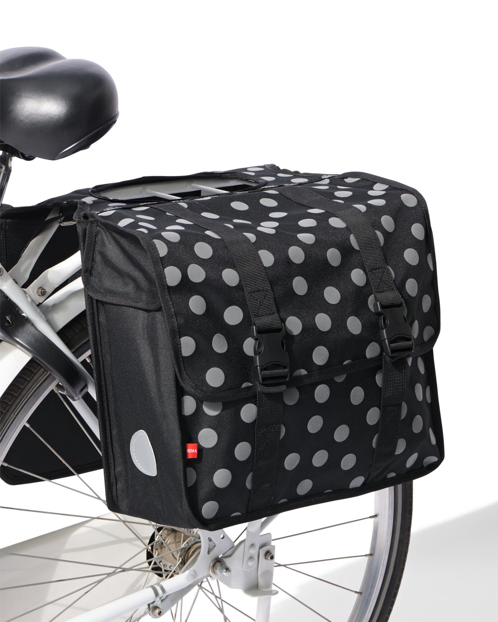 double sacoche v&eacute;lo 40L recycl&eacute;e pois - 41120098 - HEMA