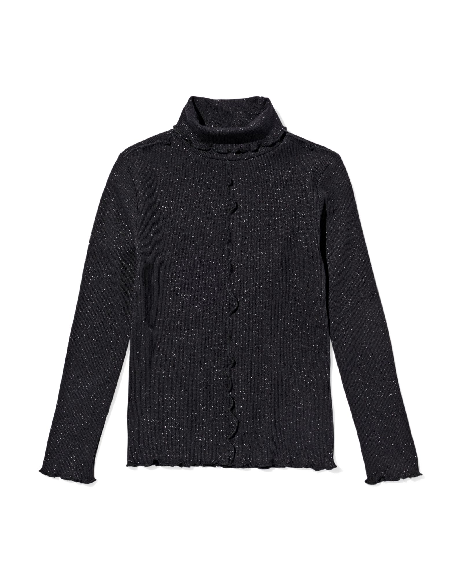 kindertop rib glitter zwart zwart - 30826714BLACK - HEMA