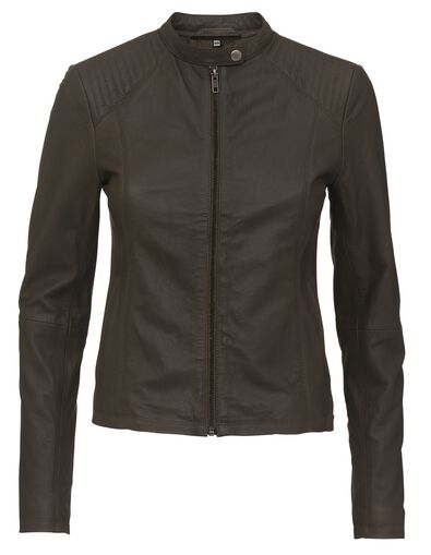 Damen-Lederjacke graugr&uuml;n - 1000010545 - HEMA