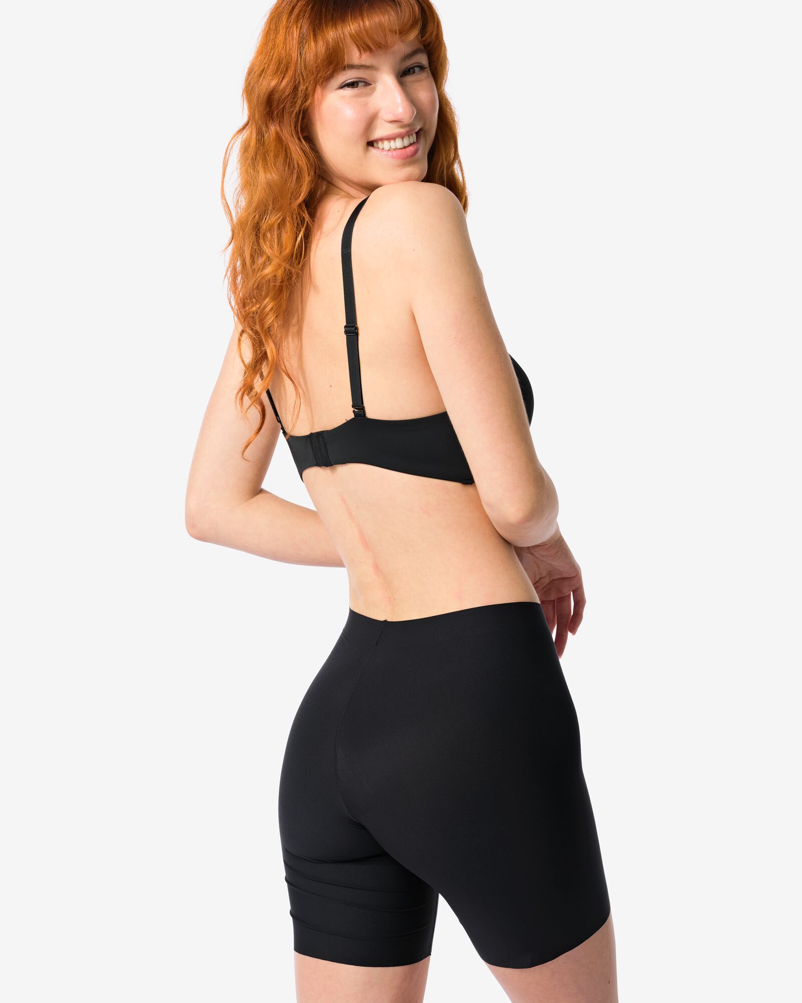 medium corrigerende biker hoge taille zwart zwart - 1000002409 - HEMA