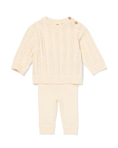 newborn kledingset ajour  ecru ecru - 33445220ECRU - HEMA