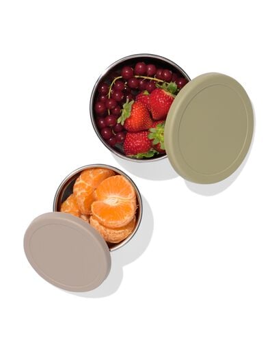 boîtes à collation inox vert - 2 pièces - 80650205 - HEMA