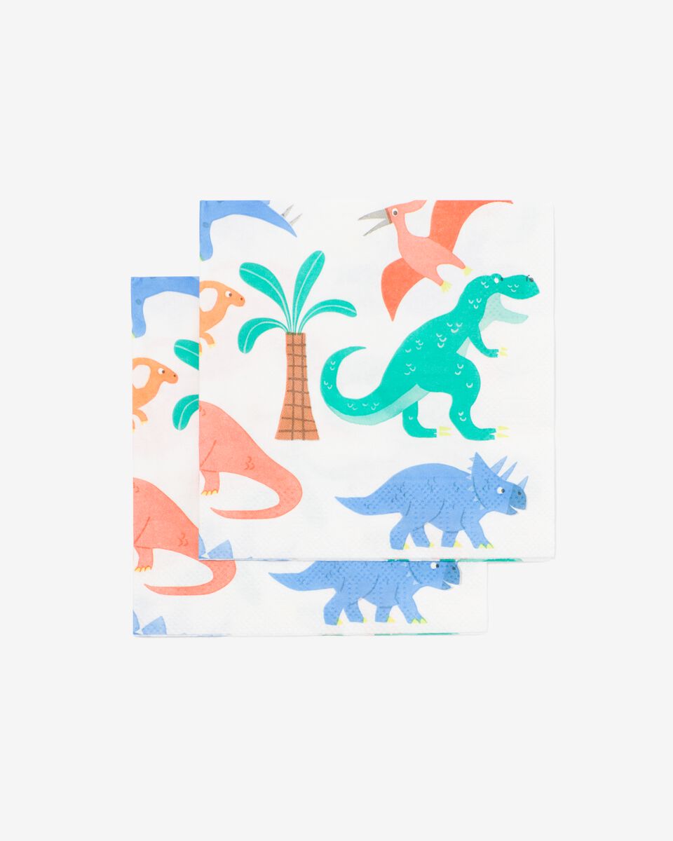 20 serviettes en papier 24x24 dinosaures - 14220002 - HEMA