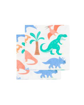 20er-Pack Servietten, Papier, 24 x 24 cm, Dinosaurier - 14220002 - HEMA