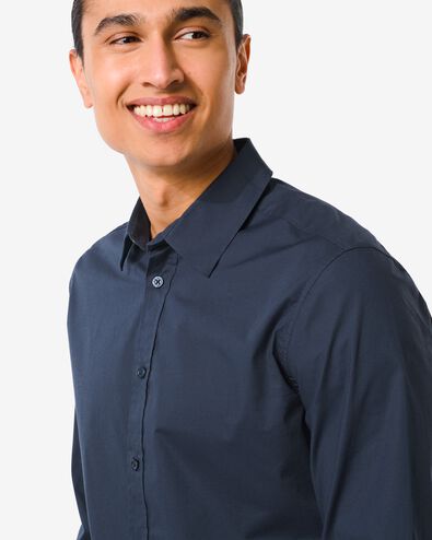 Herren-Oberhemd, Baumwolle dunkelblau - 2113250DARKBLUE - HEMA