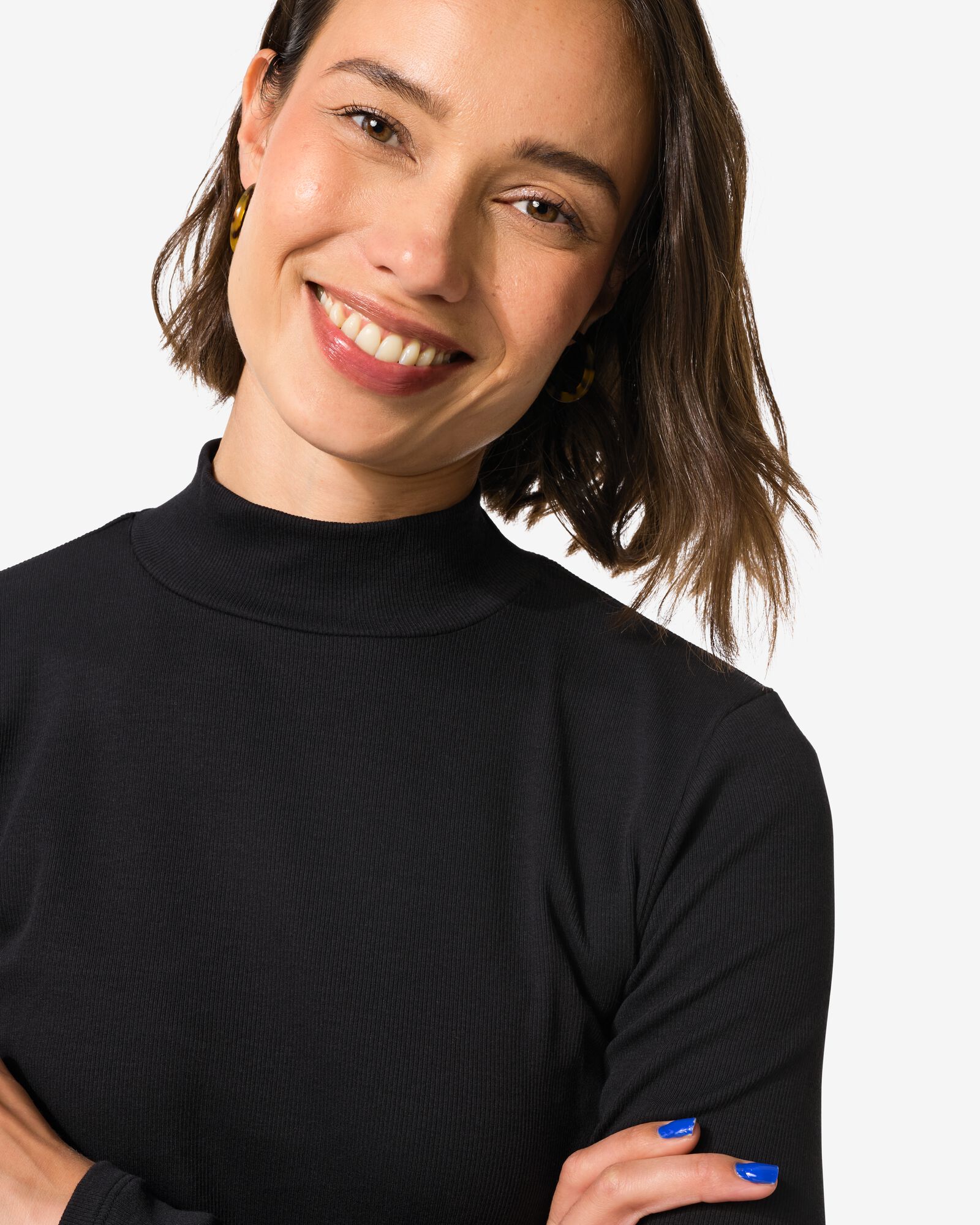 Damentop Clara gerippt schwarz - 36364870BLACK - HEMA