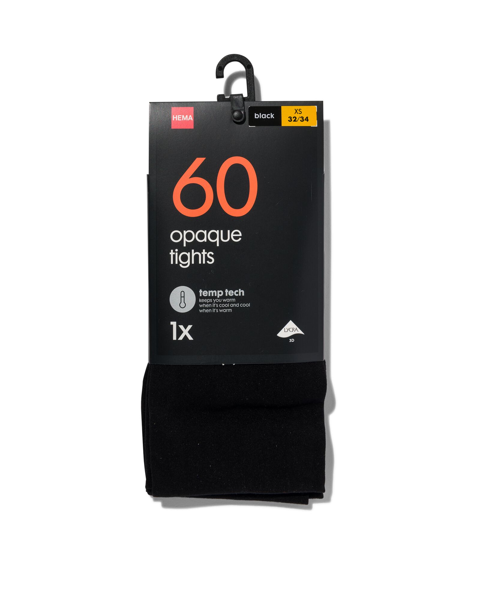 temp tech panty 60denier zwart zwart - 1000001111 - HEMA