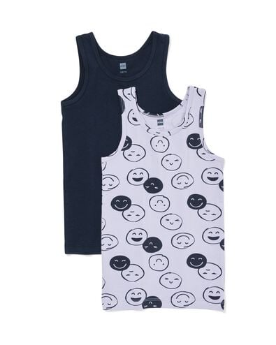 kinderhemden gezichtjes - 2 stuks lila - 19250370LILAC - HEMA