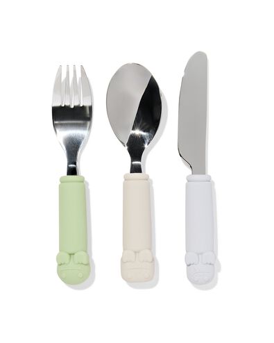 couverts enfant silicone monstre vert 3 pi&egrave;ces - 80650225 - HEMA