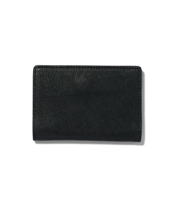 Kartenetui mit Magnetverschluss, schwarz, Leder, RFID-Schutz, 7 x 10.5 cm - 18110041 - HEMA