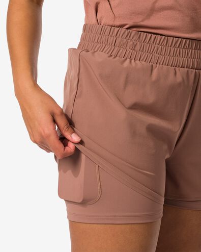 pantalon de sport femme avec slip intérieur marron M - 36030395 - HEMA