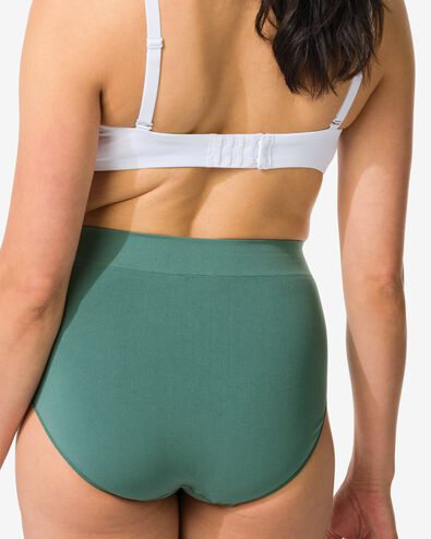 culotte taille haute femme sans coutures microfibre vert fonc&eacute; - 19650634DARKGREEN - HEMA