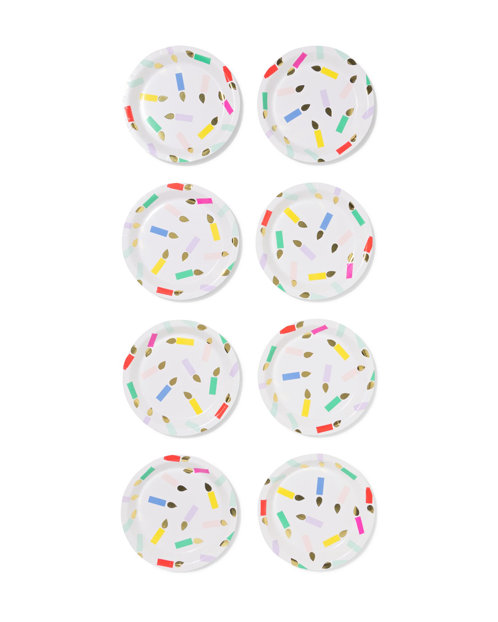 gebaksbordjes ⌀17.5cm papier kaarsjes - 8 stuks - 14250305 - HEMA