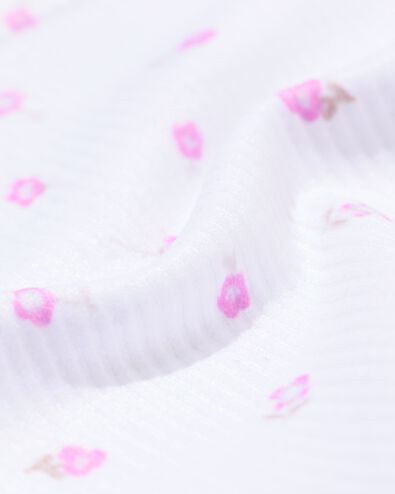slip femme sans couture c&ocirc;tel&eacute; fleurs blanc blanc - 19603015WHITE - HEMA