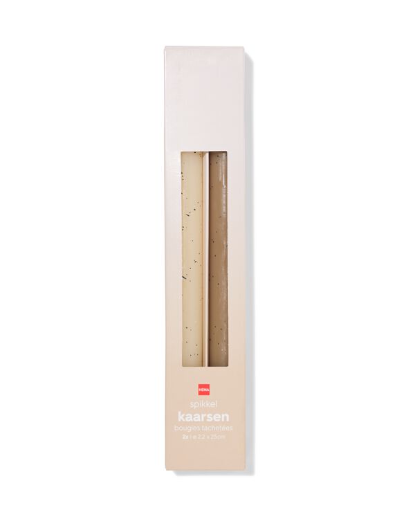 bougies longues ⌀2,2x25cm moucheture naturel - 2 pi&egrave;ces - 13506152 - HEMA