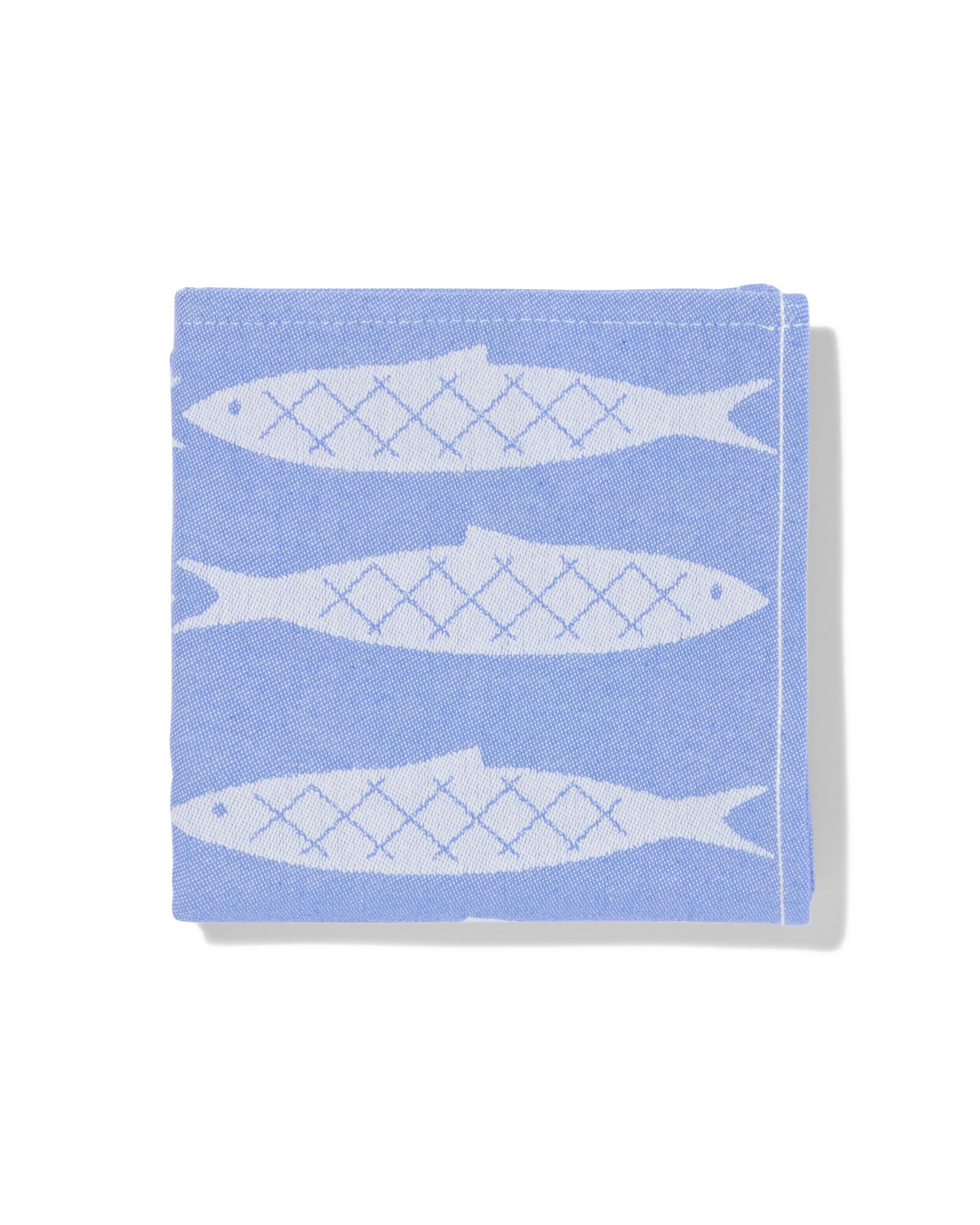 Geschirrtuch 65&nbsp;x&nbsp;65&nbsp;cm Baumwolle Fische, Frischblau - 5440007 - HEMA