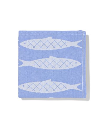 Geschirrtuch 65&nbsp;x&nbsp;65&nbsp;cm Baumwolle Fische, Frischblau - 5440007 - HEMA