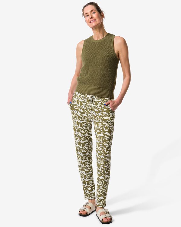 Damenhose Mila, regul&auml;re Passform, Bl&auml;tter gr&uuml;n gr&uuml;n - 36202750GREEN - HEMA