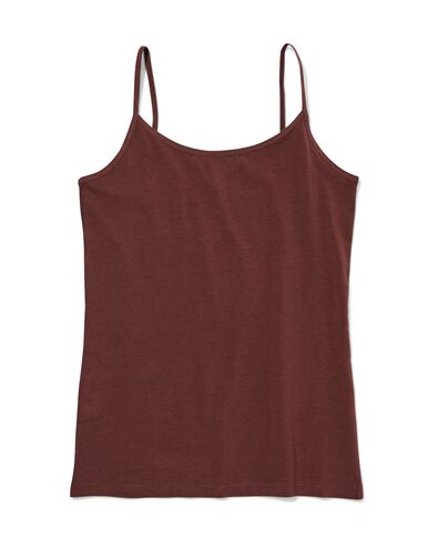 dameshemd katoen spaghettibandjes donkerbruin - 19631504DARKBROWN - HEMA