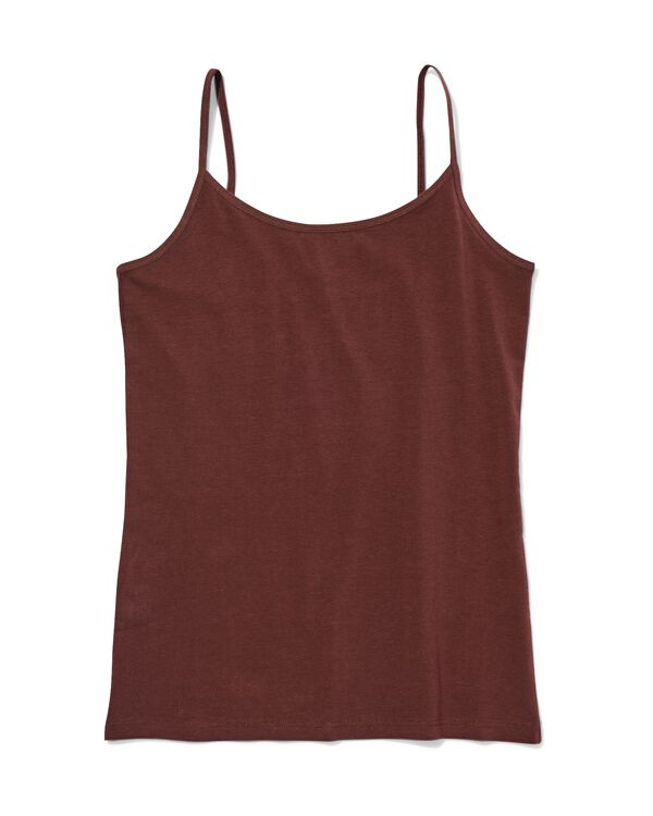 d&eacute;bardeur femme coton bretelles spaghetti marron fonc&eacute; - 19631504DARKBROWN - HEMA
