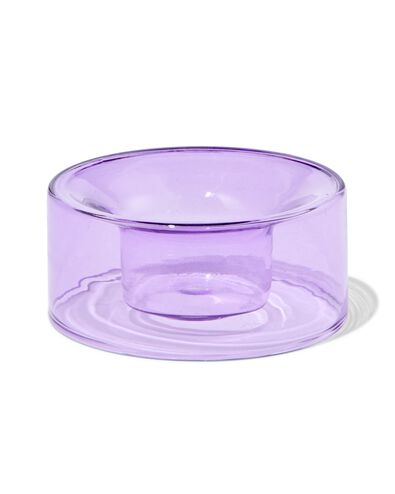 Teelichthalter, Ø 4 x 4 cm, violett, Glas - 13323159 - HEMA