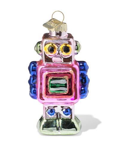 kersthanger 10cm glas robot - 25102134 - HEMA
