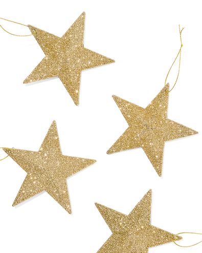 glitter ster goud - 4 stuks - 25110265 - HEMA