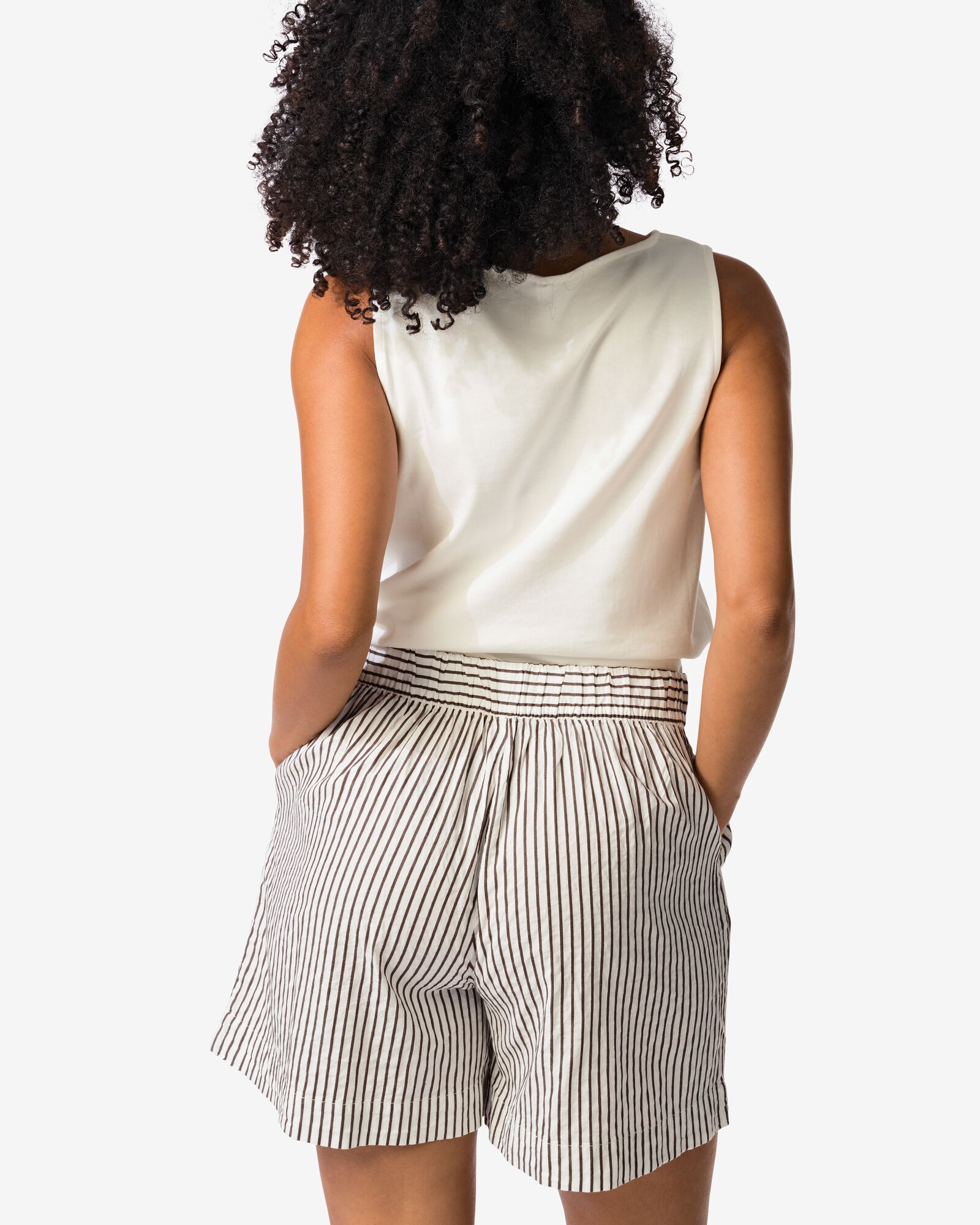 Damenshorts Sally weite Passform Seersucker gestreift wei&szlig; wei&szlig; - 36209140WHITE - HEMA