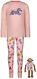 pyjama enfant en coton avec chemise de nuit pour poupée zèbre rose pâle - 1000026552 - HEMA