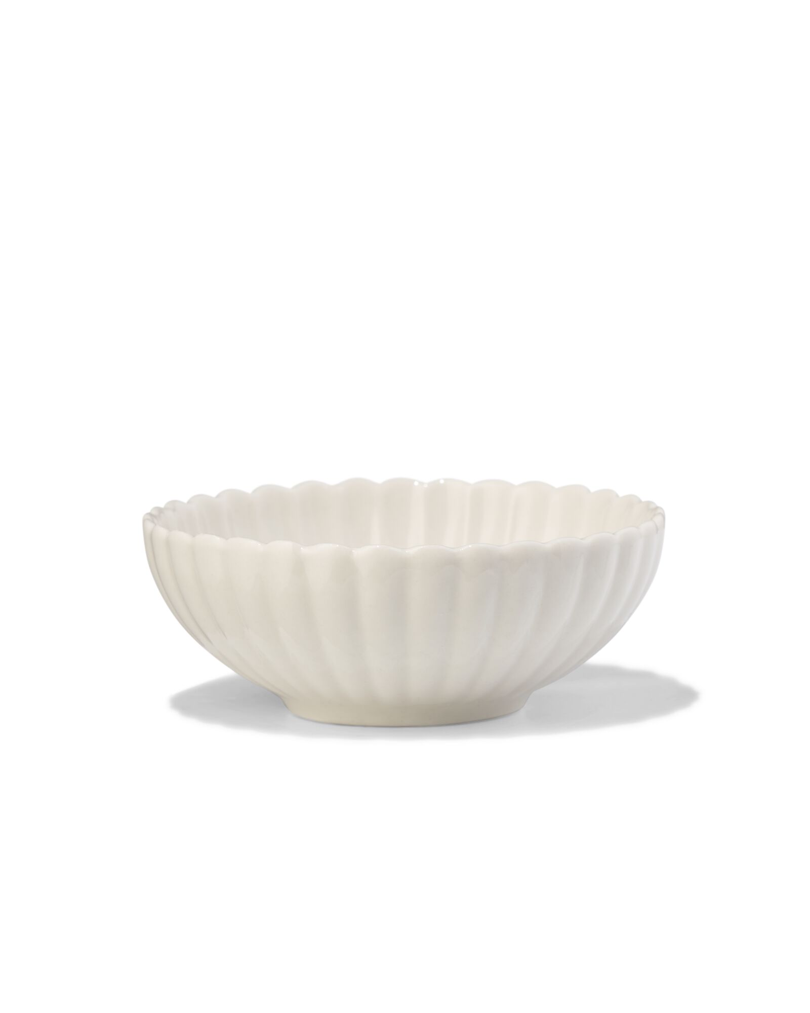 schaaltje ⌀9cm aardewerk bloem wit - 9650340 - HEMA