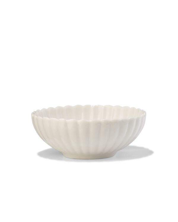 Sch&auml;lchen ⌀ 9 cm, Steingut, Blume, wei&szlig; - 9650340 - HEMA