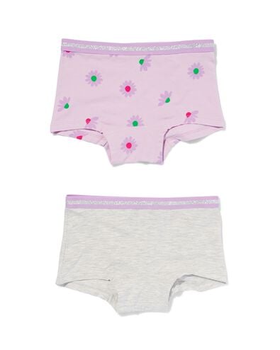 2 boxers enfant en coton/stretch lilas - 19341430LILAC - HEMA