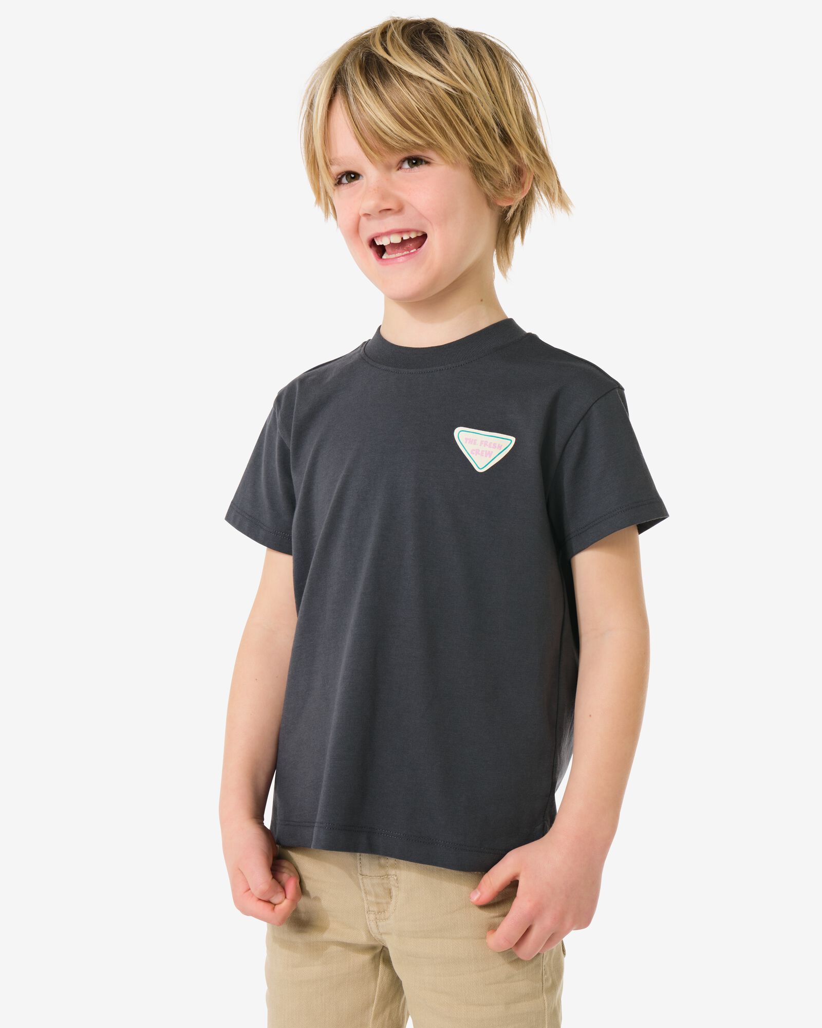 Kinder-T-Shirt, Fr&uuml;chte dunkelgrau dunkelgrau - 30716601DARKGREY - HEMA