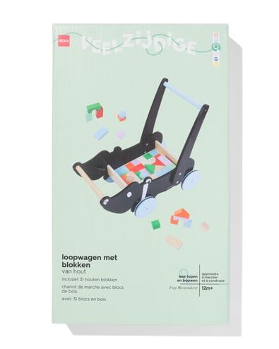 chariot de marche Takkie avec blocs de bois - 15100409 - HEMA