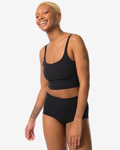 slip taille haute femme lissant noir - 19650303BLACK - HEMA