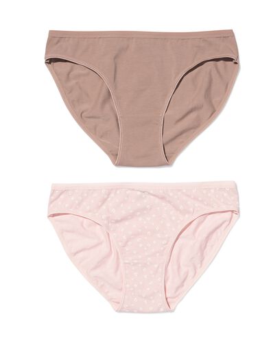 slips femme coton fleur - lot de 2 rose p&acirc;le rose p&acirc;le - 19602164LIGHTPINK - HEMA