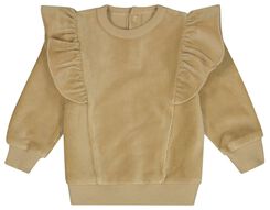 Baby-Sweatshirt Velours mit Rüschen sandfarben sandfarben - 1000028176 - HEMA