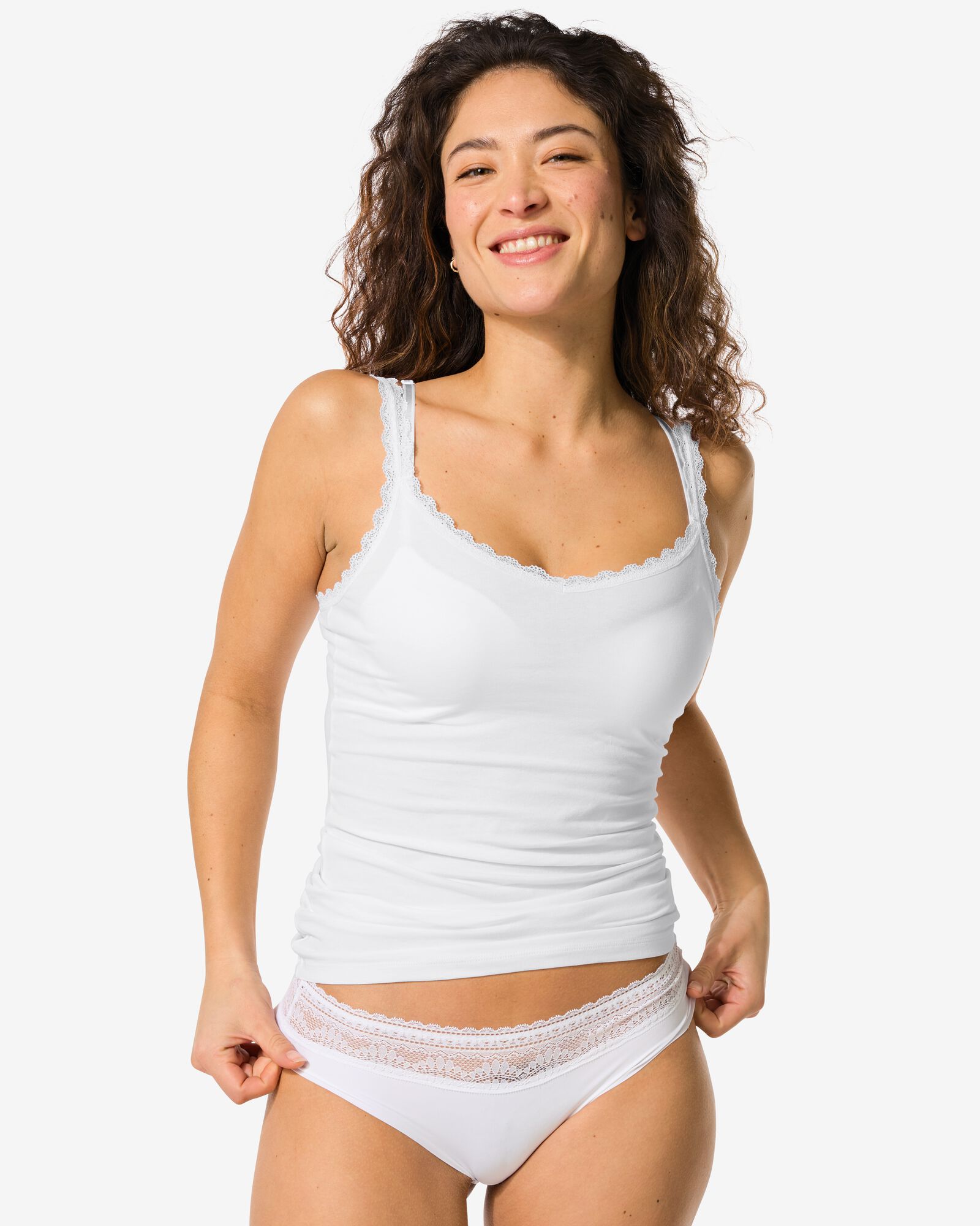 dames brazilian micro met kant wit - 19600934WHITE - HEMA