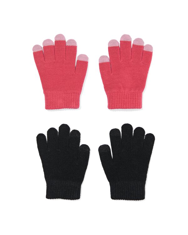 gants enfants sp&eacute;cial &eacute;crans tactiles - 2 paires rose rose - 16780060PINK - HEMA