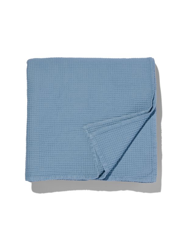 couvre-lit gaufré bleu 250x250 - 5730224 - HEMA