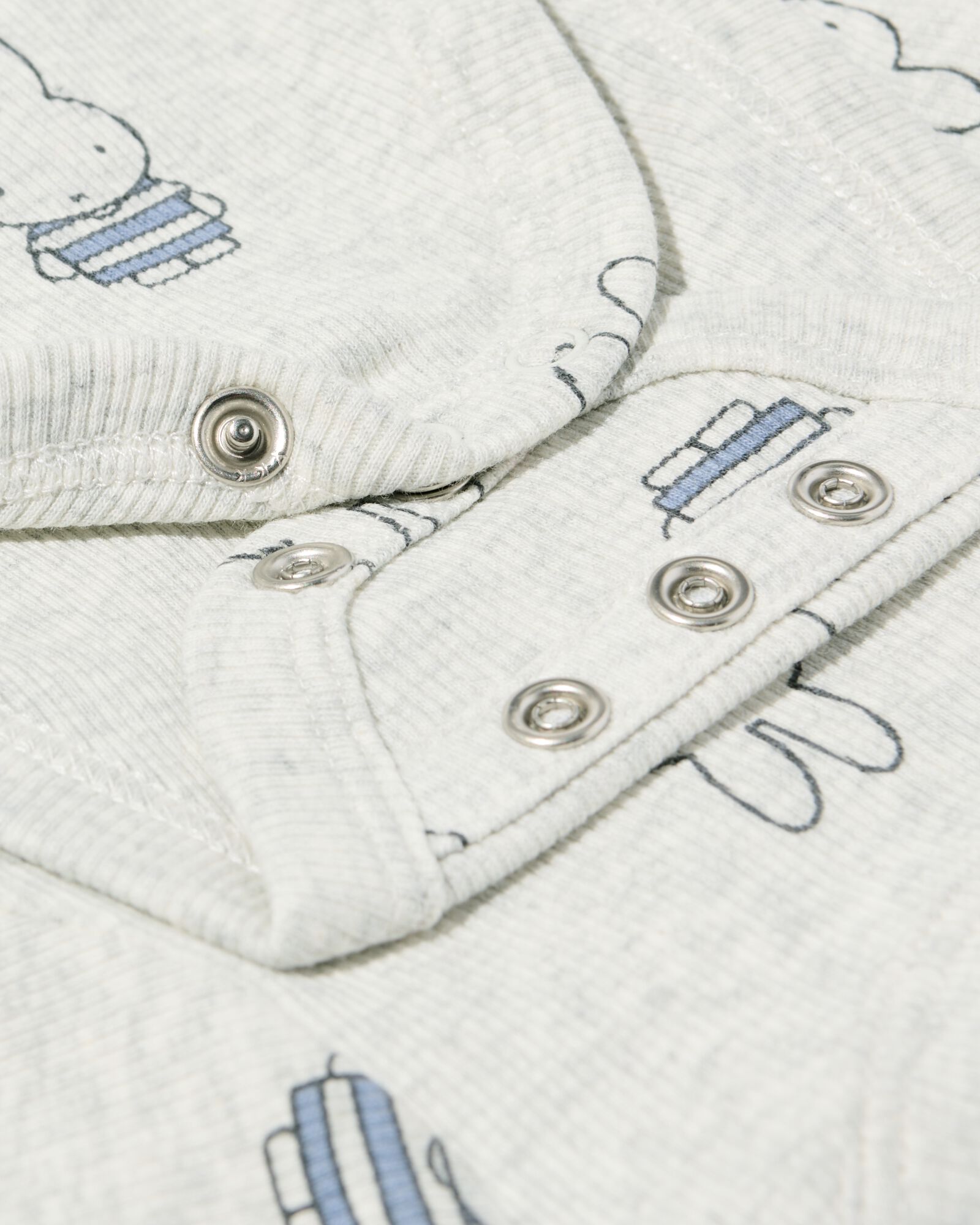 body croisé évolutif Miffy nouveau-né côtelé gris chiné gris chiné - 33433420GREYMELANGE - HEMA