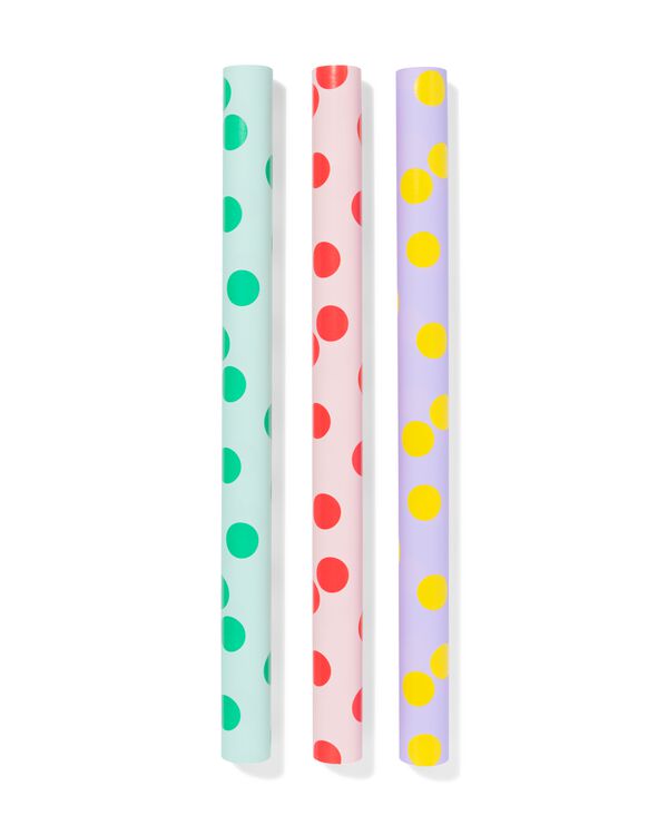 Geschenkpapier, 70&nbsp;&times;&nbsp;200 cm, extra stark, Konfetti &ndash; 3 St&uuml;ck - 14793261 - HEMA