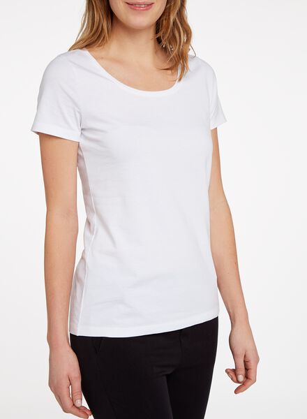 Damen-T-Shirt weiß weiß - 1000005474 - HEMA