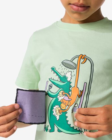 kinder t-shirt met krokodil groen 122/128 - 30783305 - HEMA