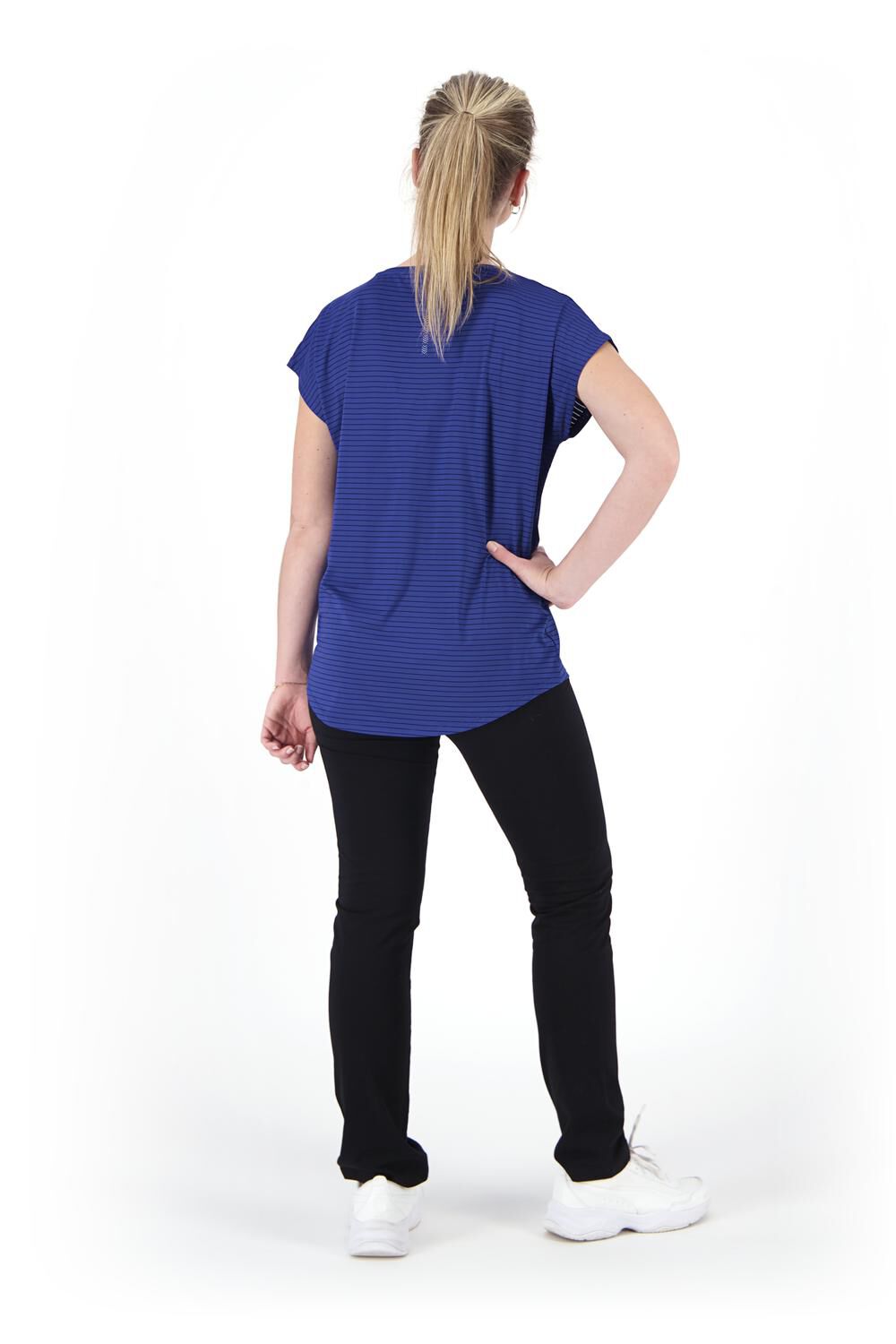 dames sportshirt loose fit blauw - HEMA