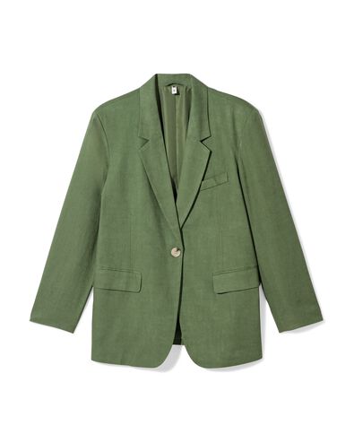 blazer oversize en lin Isla femme vert - 36209465GREEN - HEMA
