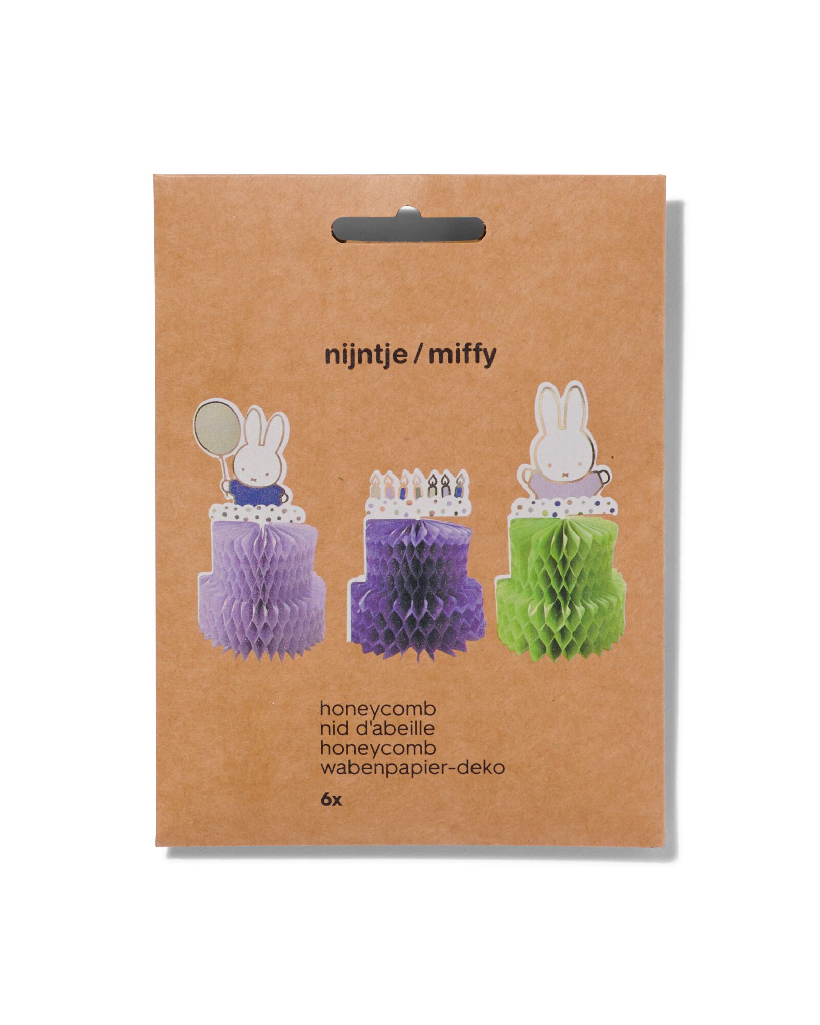 6er-Pack Mini-Papierwabenfiguren, Miffy - 14210201 - HEMA