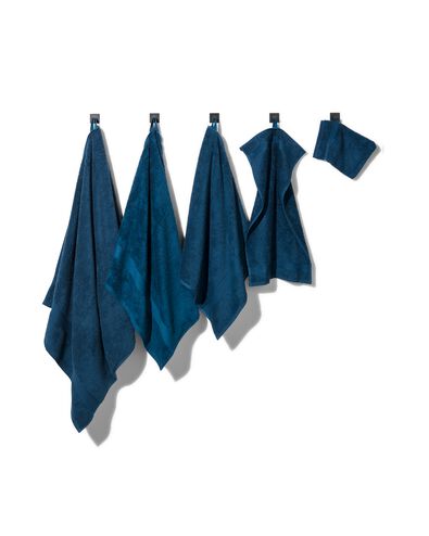 baddoek zware kwaliteit 60 x 110 - jeans blauw denim handdoek 60 x 110 - 5240181 - HEMA