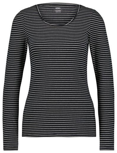 t-shirt femme lignes noir/blanc XL - 36328364 - HEMA