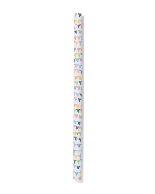 papier cadeau 200x70cm ligne de fanions - 14701190 - HEMA